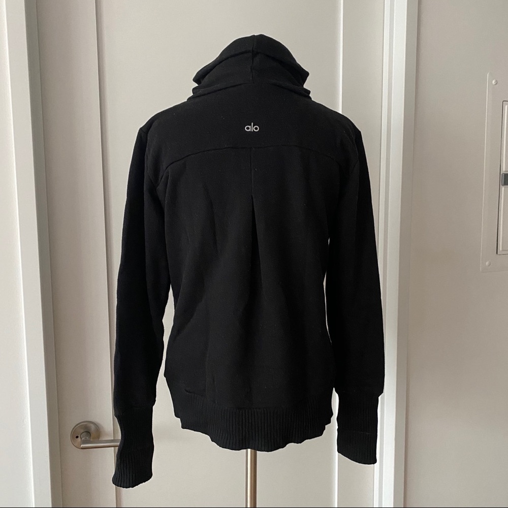 ALO Yoga Haze Black Turtleneck Fleece Sweatshirt S - Picture 4 of 5